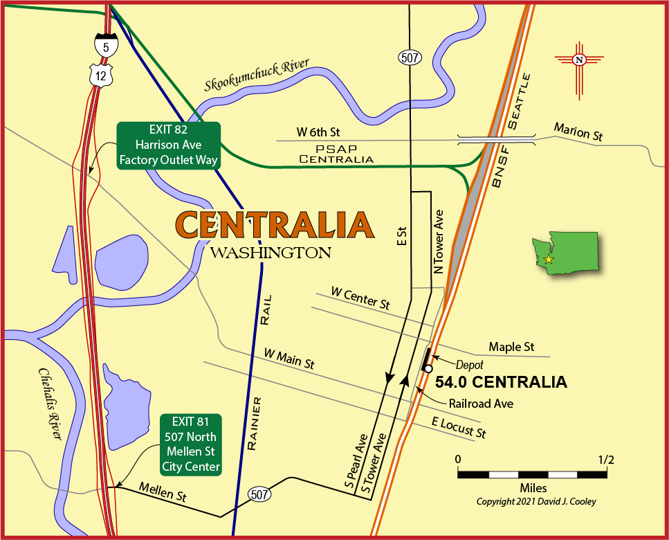 Map of Centralia, WA