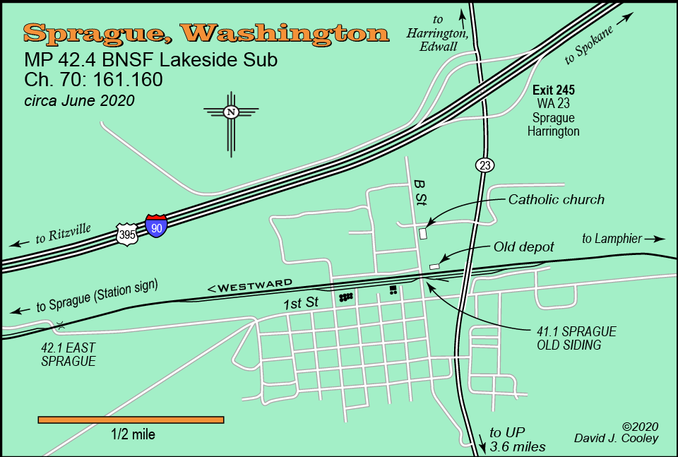 Map of Sprague, WA