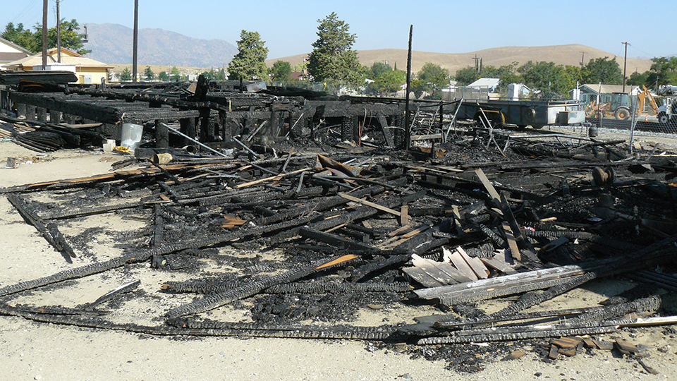 Burned Tehachapi Depot
