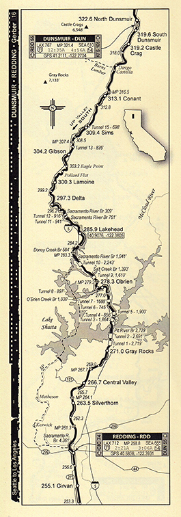 Sample of Seattle to Los Angeles Route Map